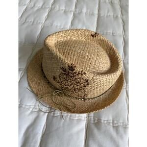 Kenny K Women's Beaded Trim Fedora Hat / 100% Natural Fibre